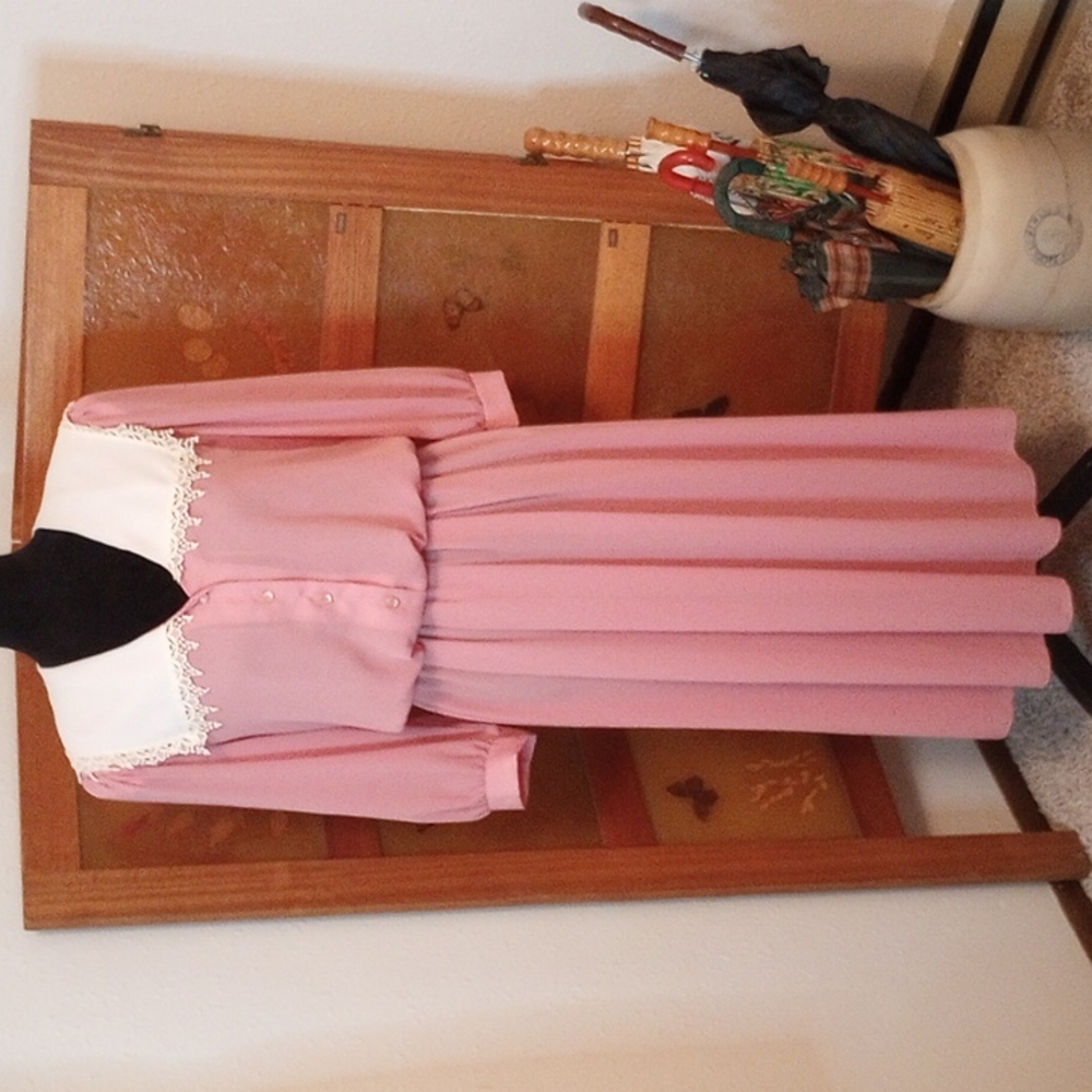 VTG 80’s Sheer Pastel Pink Dress
